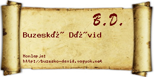 Buzeskó Dávid névjegykártya